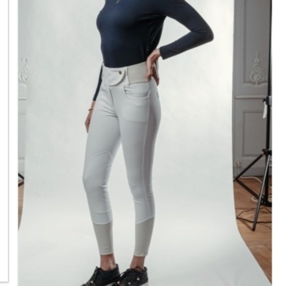 A TISS B Pants - NWT A TISS B White Romy Knee Patch Breeches